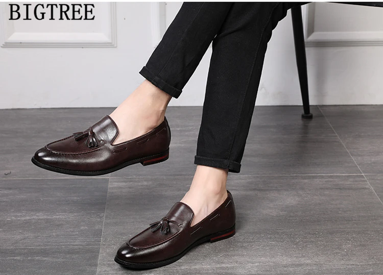 Лоферы с кисточками классические мужские туфли кожаные итальянские нарядные туфли для мужчин элегантные coiffeur модельные туфли мужские офисные роскошные брендовые ayakkabi