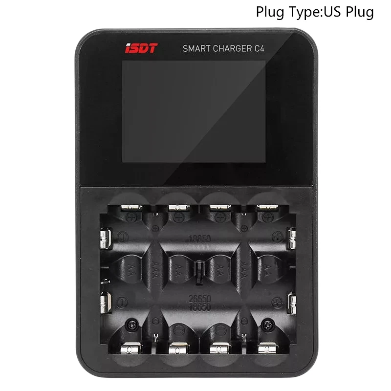  Isdt C4 8A Contact Screen Smart Battery Charger with Usb Output for Aa Aaa Battery with Ips Display - 4000032277720