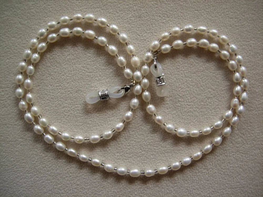 módní brýle korálky sladká voda skutečný perlový náhrdelník řetězu držák řetězu ručně ručně šněrovací šňůrka