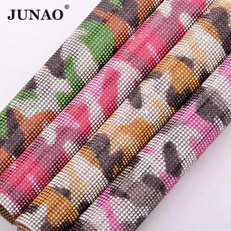 JUNAO 24x40 см камуфляжный кристалл окантовка горячая фиксация стразы отделка