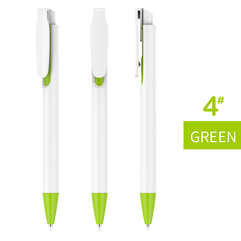 500 шт/партия Пластиковые Рекламные шариковые ручки для письма индивидуальный логотип Подарочный шариковая ручка - Цвет: Green(white)