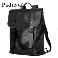 Padieoe men backpack bookbag mens bag genuine leather luxury college back pack fashion waterproof travel luggage bag laptop 3