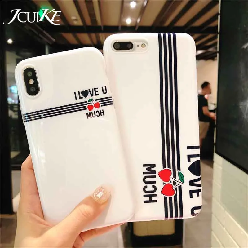 Love soft shell for iPhone X mobile phone case 6 6S 7 8Plus luxury silicone IMD fashion white protective cover | Мобильные телефоны