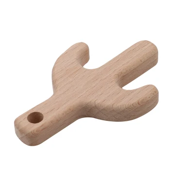 

Cactus Shape Baby Wooden Teether Baby Teething Toy Teething Accessories Kids Teething Pendant Nursing Holder