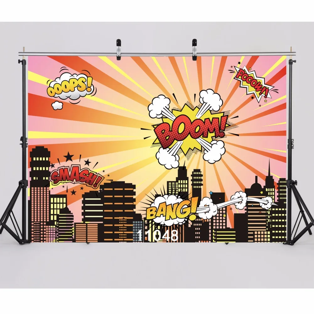 

SJOLOON kids photgraphy backdrops super hero city scene photography background party background vinyl for photocall studio prop