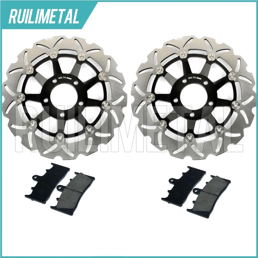 Pair Front Brake Discs Rotors Pads for Suzuki GSF 1200 Bandit / S K1 K2 K3 K4 K5 01 02 03 04 05