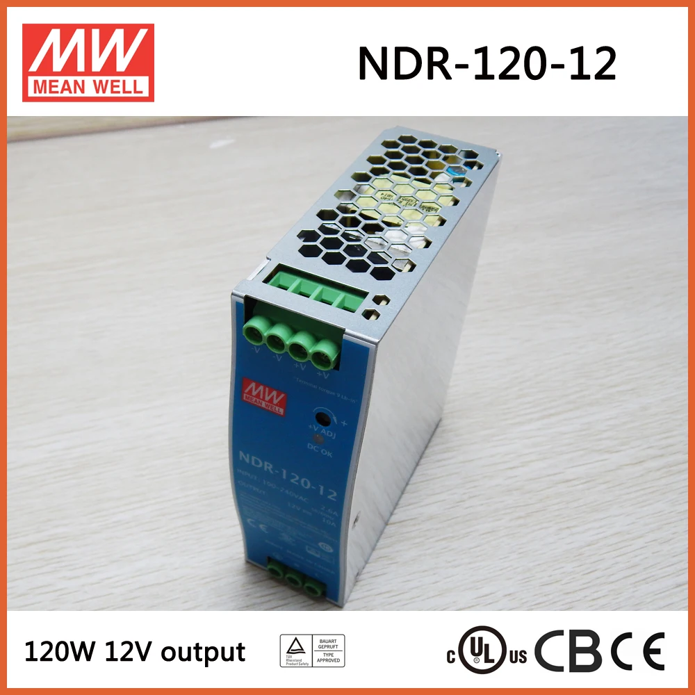 

MEAN WELL NDR-120-12 Single Output 120W 12V 10A Industrial DIN Rail Mounted Meanwell Power Supply NDR-120