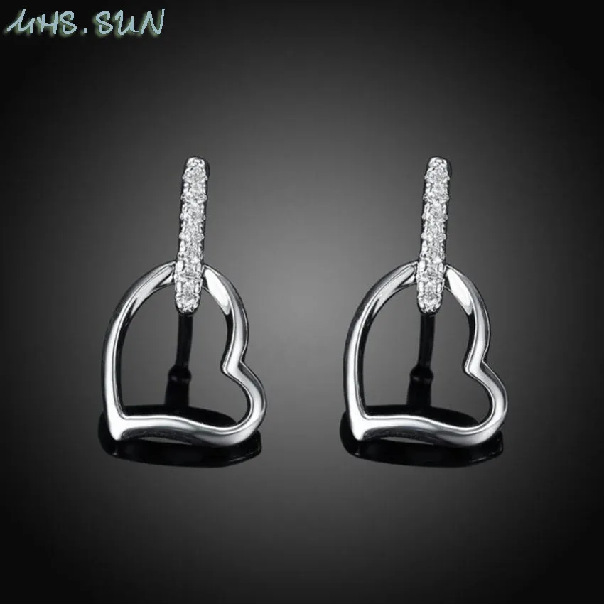 4,$1.99,   European Style Heart Zircon Earrings Crystal Stud Earrings Women Fashion Earrings Jewelry For Valentine's Day Gift (2)