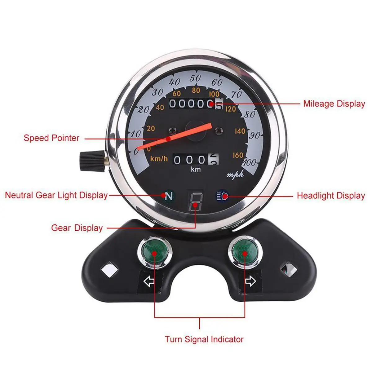 

Motorcycle Odometer Speedometer Tachometer replaces for Suzuki Cafe Racer useful