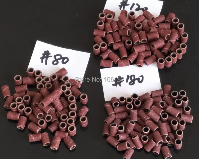 

100 Assorted Size Sanding Bands, sanding drum for Nail Drill Bits (80,120,180,#)