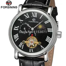 FSG800M3S6 latest Automatic dress luxury watch for men with moon phase black genuine leather strap gift box free shipping