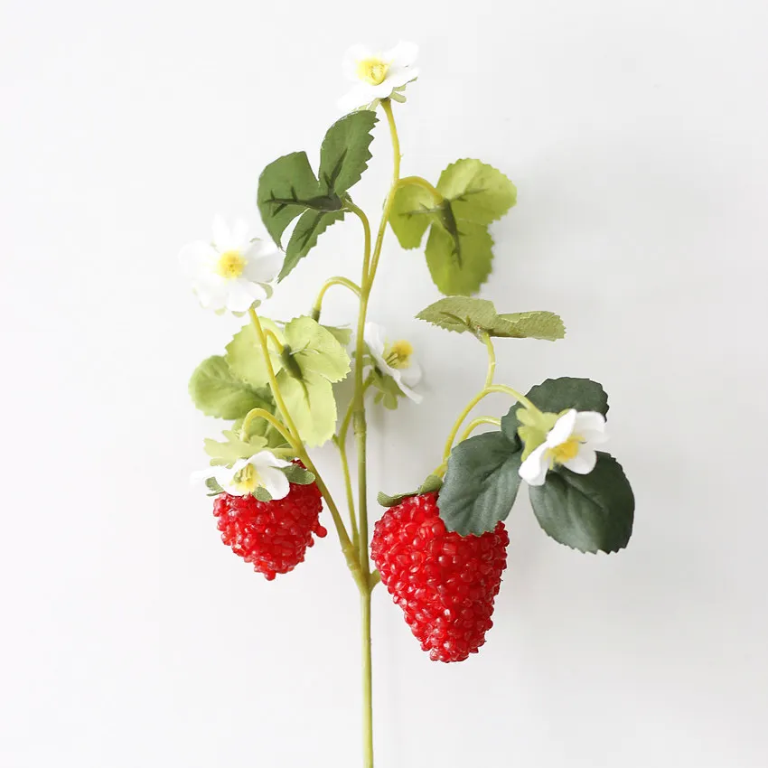 6 Heads 1pcs Acrylic Strawberry artificial fruit flowers for party home garden Floral decor decoration fake flower 52089 6 Heads 1pcs Acrylic Strawberry artificial fruit flowers for party home garden Floral decor decoration fake flower 52089