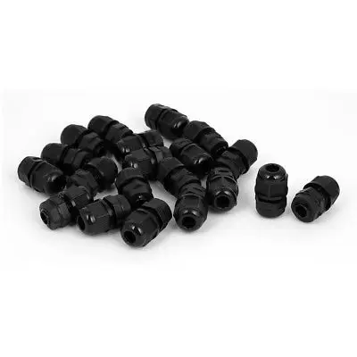 

20 Pcs M12 x 1.5 3.0-6.5mm Black Plastic Waterproof Cable Gland Connector Joints