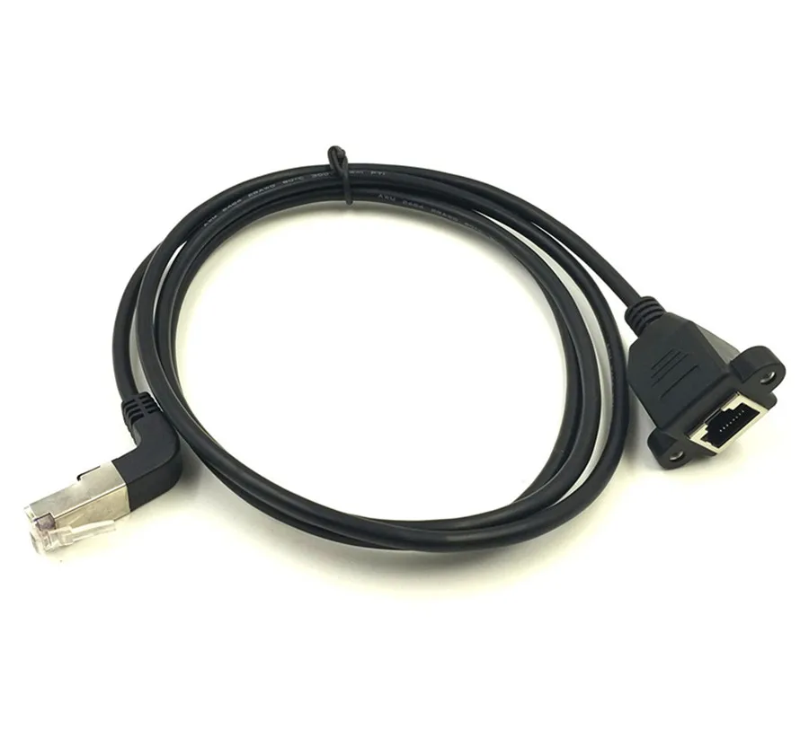 До 90 Угловой RJ45 Cat5e 8P8C FTP STP UTP Cat5 папа к женскому панельному креплению LAN Ethernet