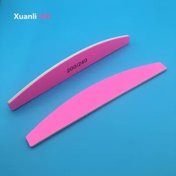 

by DHL 2000Pcs/lot Nail File Buffer 200/240 Grit 2 Side Washable Shaped Professional Manicure Tools Sandpaper Half Moon Design