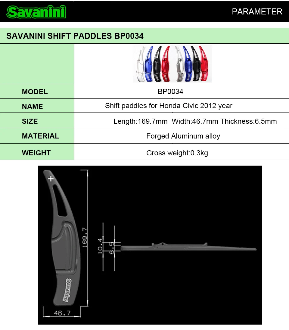 Savanini Алюминиевый Рычаг переключения передач для Honda Civic Gen 9(2012 год) CRV() Авто Стайлинг