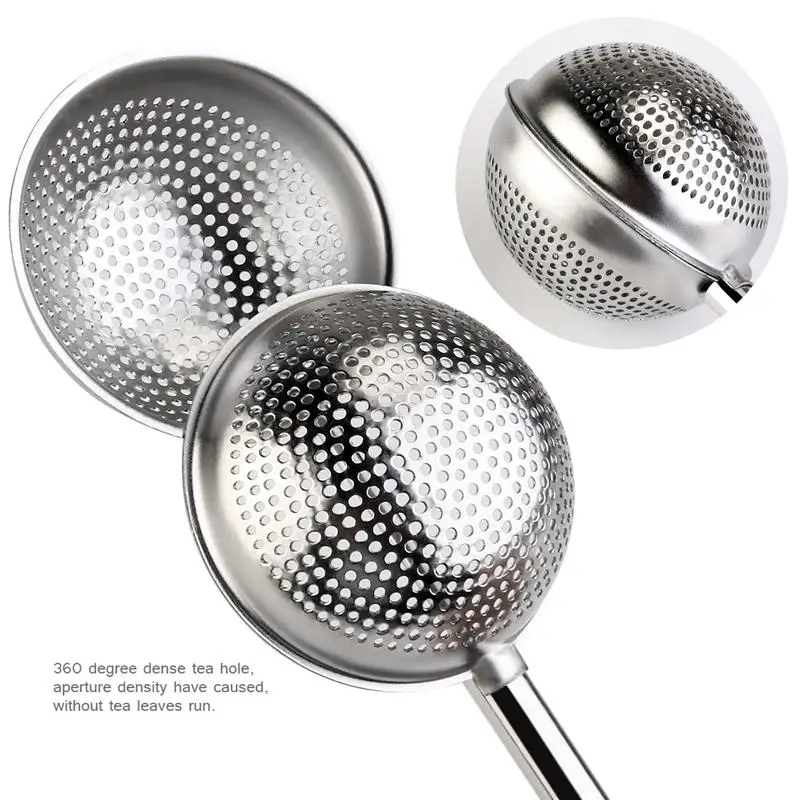Stainless Steel Loose Leaf Tea Locking Teaspoon Mesh Loose Tea Leaf Filter Infuser Strainer Sieve Metal Colander Net