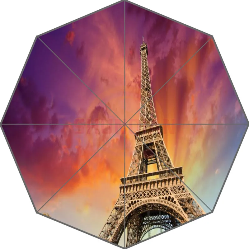 Персонализированный Париж Эйфелева башня в картины с видами Парижа Авто складной зонт - Цвет: Черный