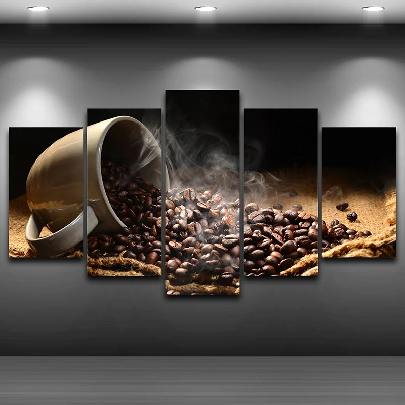 Coffee Bean Spray Oil Painting Decoration for Home Decor Artistic Print Drawing on Canvas Framed Printed wall art picture AE1162 | Дом и сад