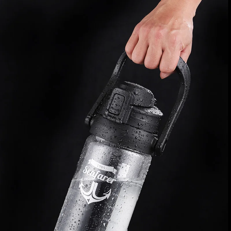 2200 мл большой объем для воды бутылки пластиковые спортивные бутылки прямой питьевой для тренировок кемпинга фитнеса BPA посуда для напитков Ручка