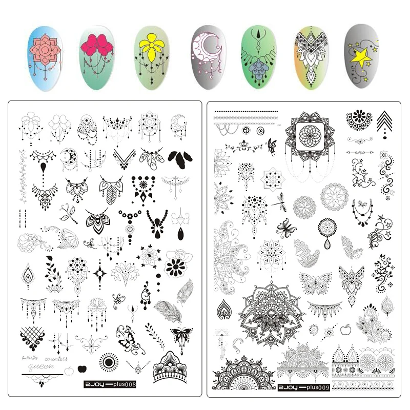 

ZJoy Series 9.5*14cm Nail Stamping Plates Butterfly Flower Crown Jewelry Shark Turtle Manicure DIY Nail Art Stamp Image Plate