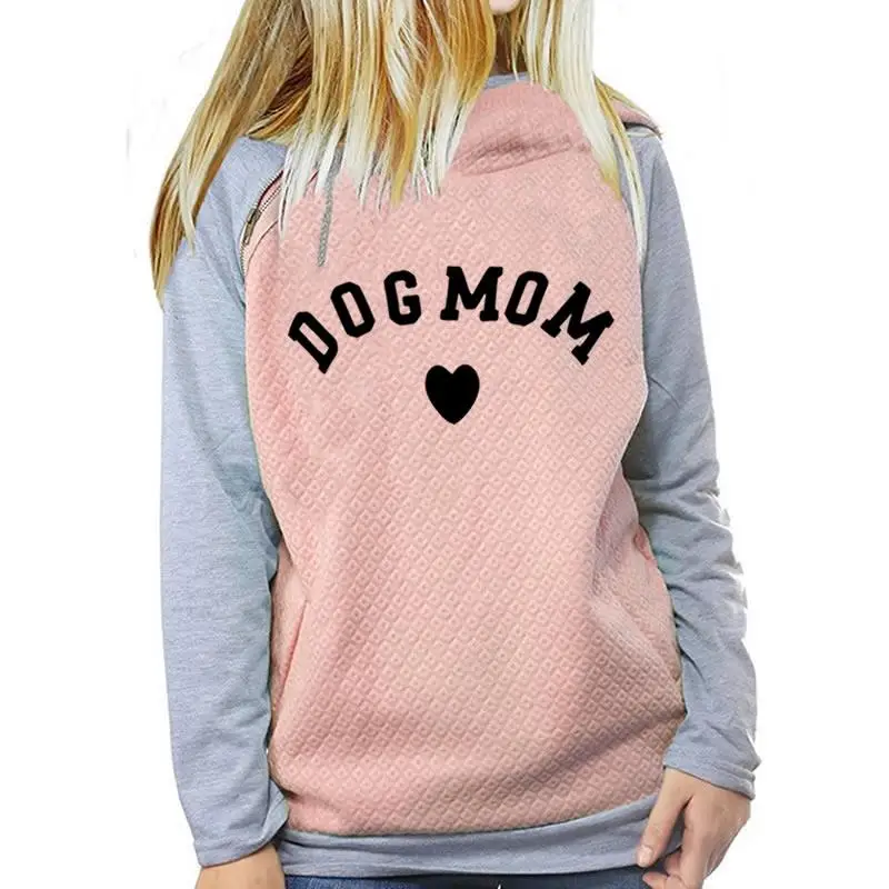 2019 Drop Shipping Wholesale New Fashion DOG MOM Print Hoodies Women