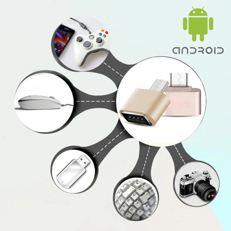 Адаптер Micro USB OTG конвертер для Samsung Sony LG HTC XiaoMi Lenovo Huawei Meizu планшета мыши клавиатуры