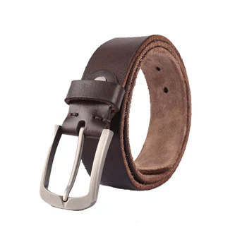 

luxury new leather belt men 3.8 wider genuine leather vintage buckle belts for men jean's trap