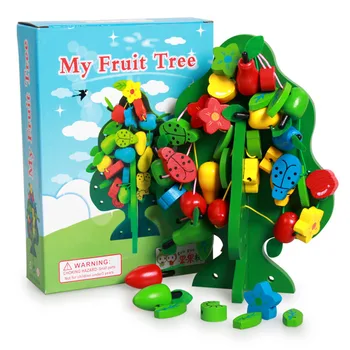 

Colorful Multifunction Tree Wooden Beads Toys Education Wooden Toys Animal Fruit Beads Montessori Toy For Children baby gift