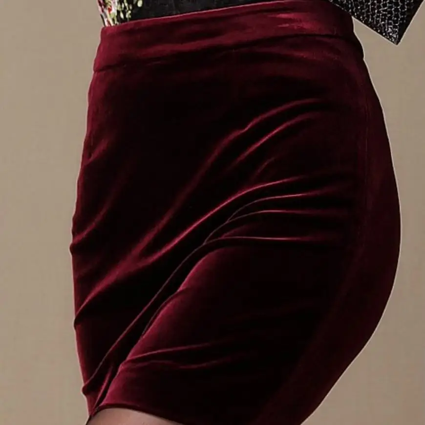 

Soft velvet skirt women high waist bodycon mini skirt female plus size