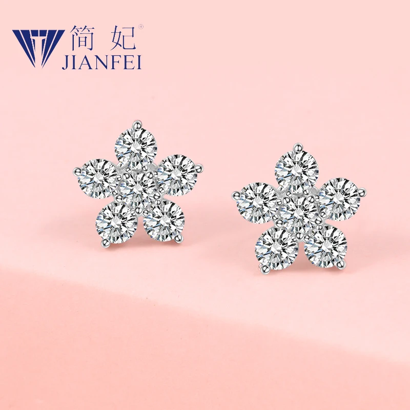 

Five leaf flowers 925 sterling silver needle Simplicity Fashion Graceful Earrings For Woman Girls Fashion Jewelry Gift 4