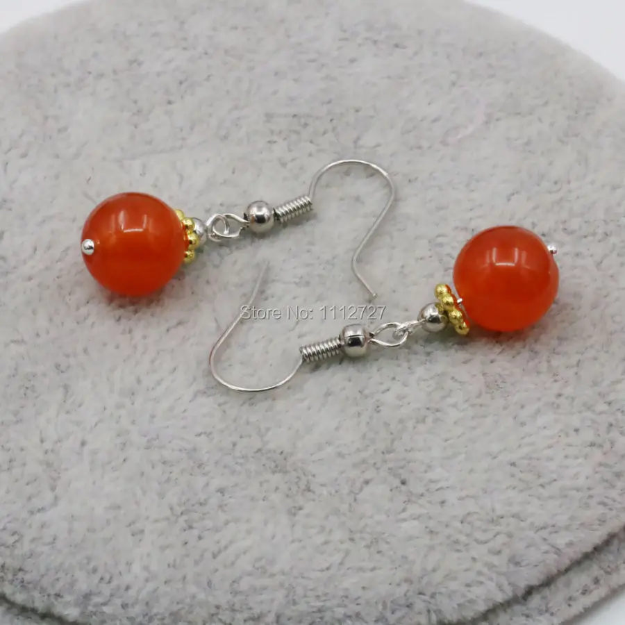 

Accessory Crafts Parts Red Chalcedony Lucky Stone Ball Earrings Beads Jewelry Drop Earrings Party Gifts Wholesale Fitting Female