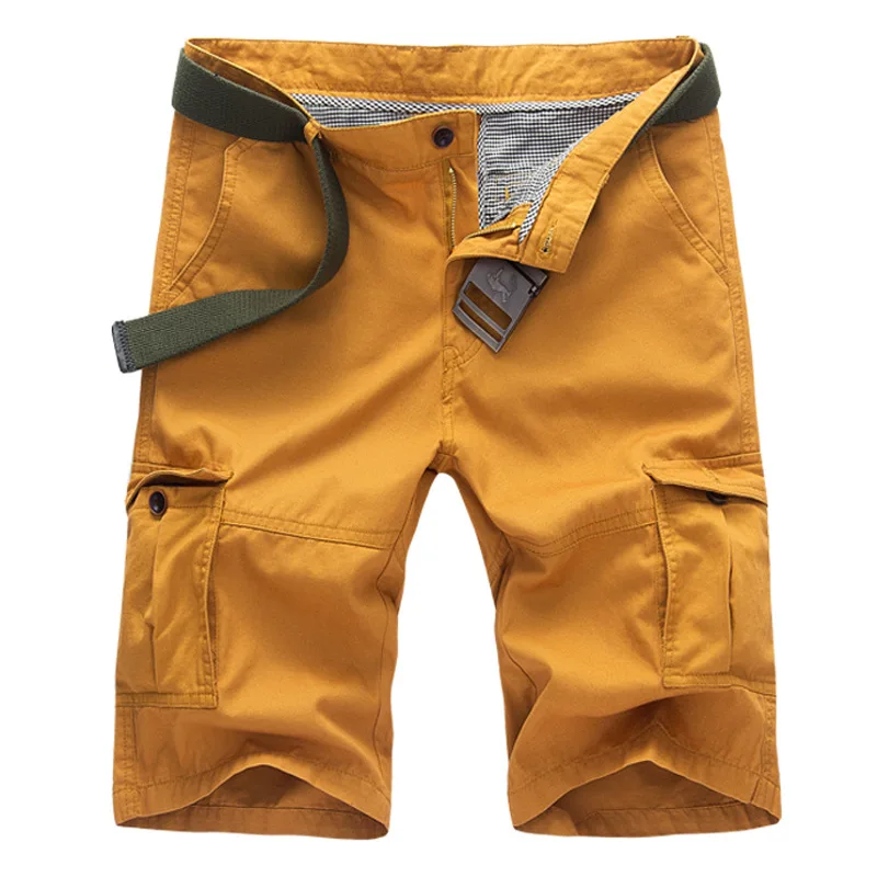 Дизайнерские мужские шорты Карго новые летние повседневные свободные рабочие шорты мужские военные брюки большие размеры 29-40 - Цвет: K1701 NO BELT OR