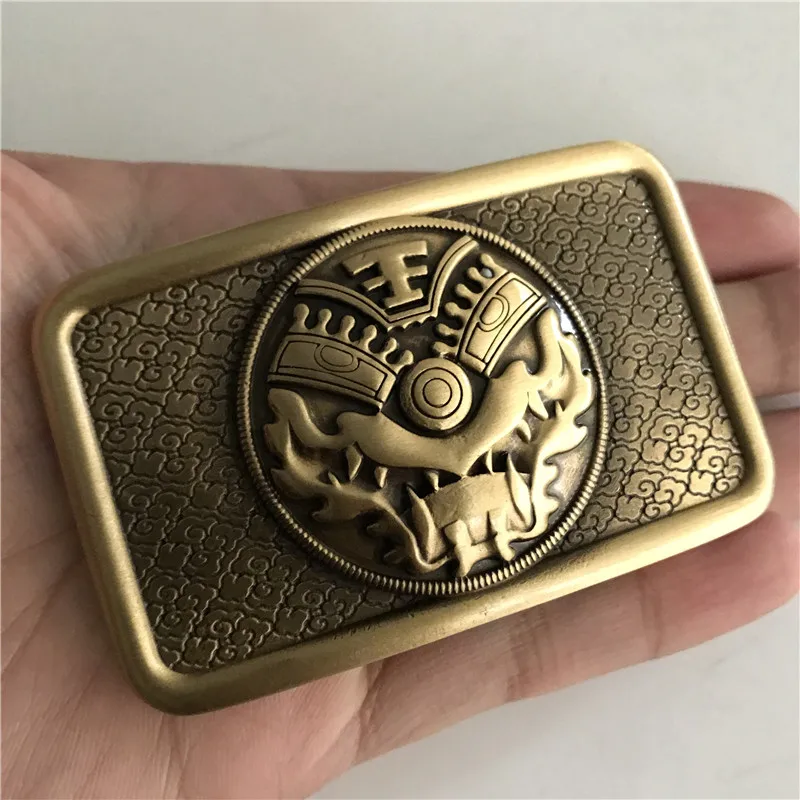 

Retail 2018 New Style High Quality Rectangle Solid Brass Men Belt Buckle With 8*5cm Metal Cowboy Belt Head For 4cm Wide Belt