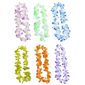 

Newest 50pcs/100pcs Hawaiian Necklace Tropical Hawaii Cloth Flower Wreath Party Decor
