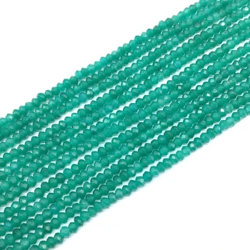 

New Bead Natural Stone Beads 3x4 mm Rondell Round Faceted Color Jades DIY Jewelry Making Supplies