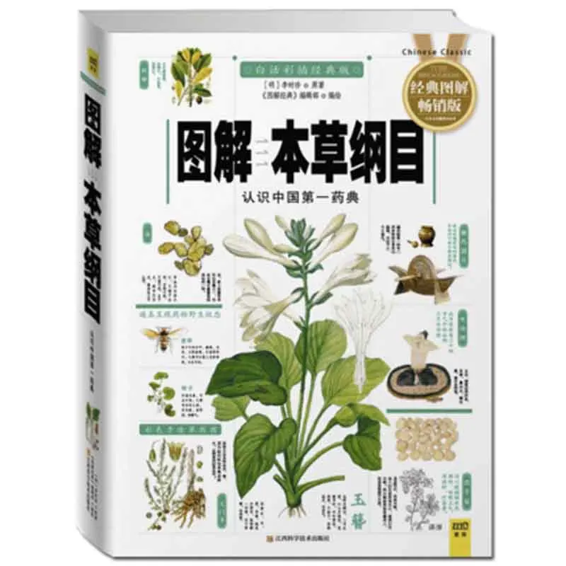 4 шт. ompendium of Materia Medica + внутренний Canon желтого императора Sheng Nong's herbal classic тысяча