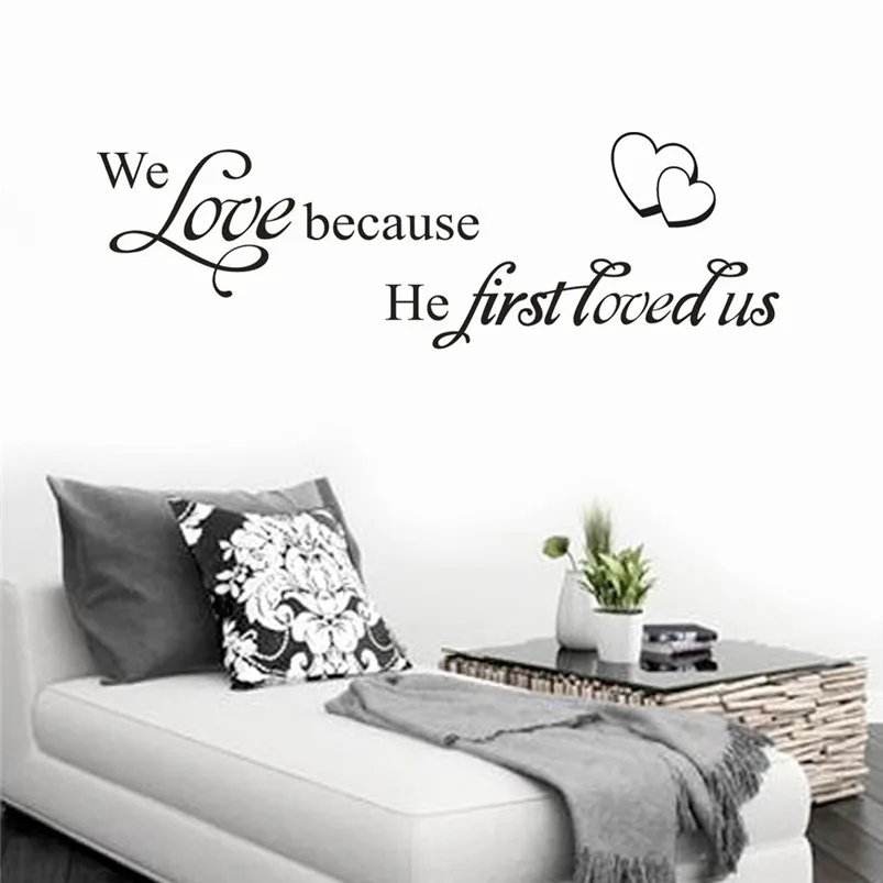 Letter Wall Sticker Removable Art Wall Sticker DIY Home Room Decor PVC Black Wall Sticker 72cm x 24cm Home Decoration 40AP902