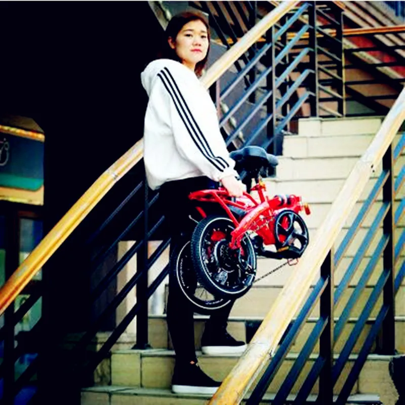 Discount 2019 newest!!! 16 inch High carbon steel folding frame bike Ultra-light, mini, variable speed, shock absorption bicycle 5