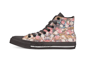 

Psychedelic Retro Marbled Paper Pepe Psyche Casual High Top Canvas shoes sneakers Light Walking Shoes