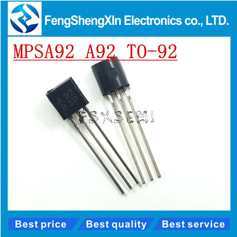 1000pcs/lot New MPSA92 A92 KSP92 0.5A/300V transistor TO 92in