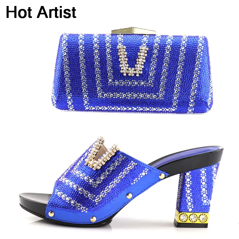 

Hot Artist European Style High Heels Shoes And Purse Sets For Wedding Summer Africa Shoes And Bags Set Free Shipping YK-227