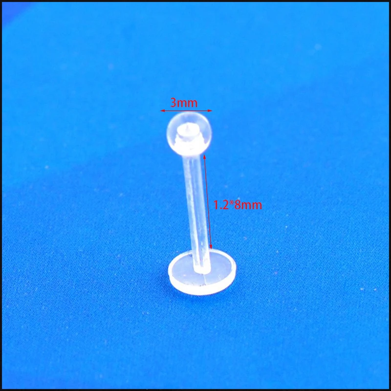 Clear Acrylic Ball Punk Bar Lip Ring Silicone Eyebrow Piercing industrial Piercings Labret Piercing Tragus 2Pcs/lot piercing jewelry body piercing earrings ear piercing jewelry body piercing jewelry body jewelry