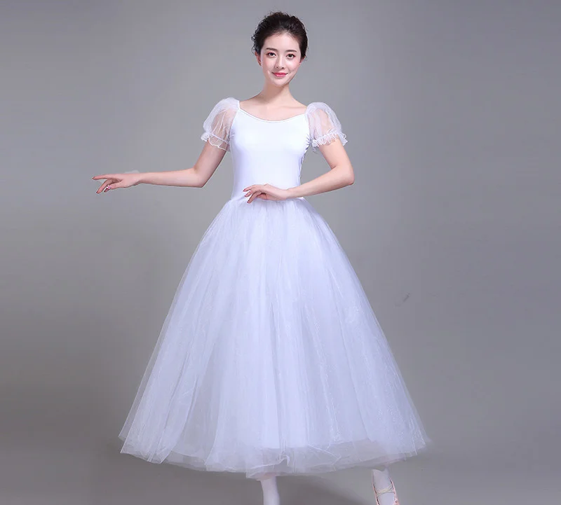 

Professional Ballet Leotards For Women Adult Romantic Ballet Tutu Rehearsal Long Tulle Practice Skirt Ballet Dress For Girl Kids
