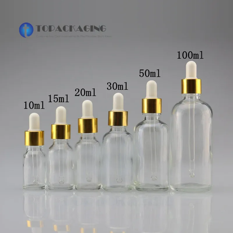 

5/10/15/20/30/50/100ML Clear Glass Dropper Bottle Reagent Pipette Essence Oil Empty Cosmetic Container Serum Makeup Refillable