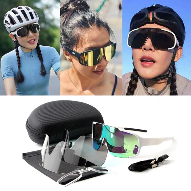 Велосипедные очки с 3 линзами для велоспорта на открытом воздухе спортивные