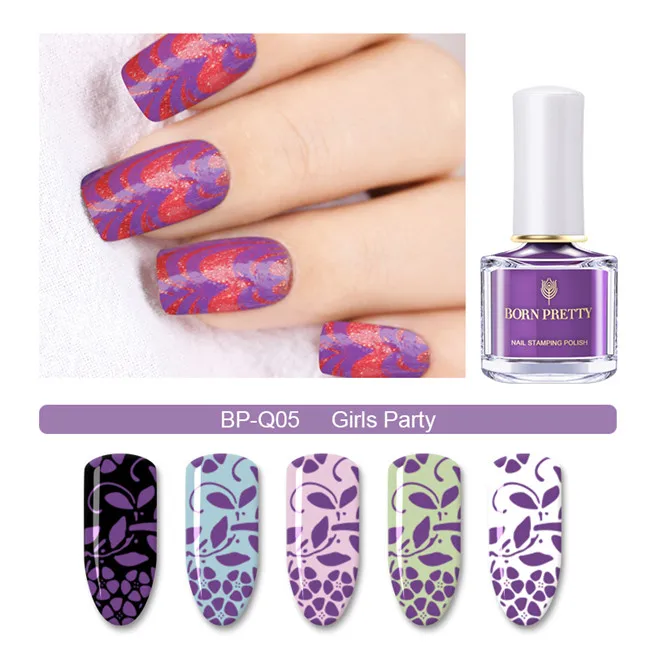 6 мл BORN PRETTY фиолетовый цвет серии стемпинг ногтей покрытие 6 мл печать лак Роза красный Маникюр Искусство Изображение штамп лак - Цвет: Girls Party