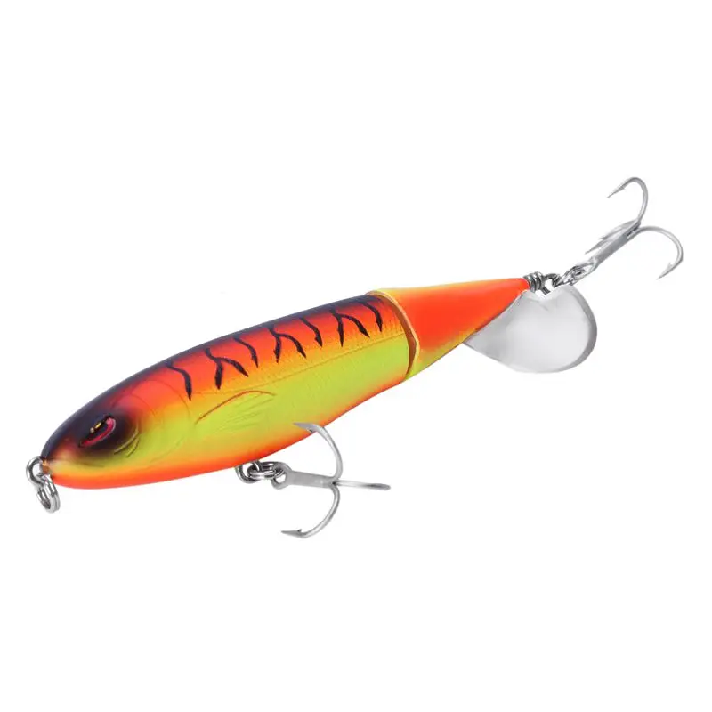 

Whopper Popper Topwater Fishing Lure 13g 9cm Artificial Bait Hard Fishing Plopper Hook Soft Rotating Tail Fishing Tackle 8#