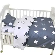 Muslinlife 3 шт./компл. Ins детская кроватка комплект постельного белья, детские постельные принадлежности набор(подушка чехол+ простыня+ пододеяльник без начинки) Размеры в 130*70 см