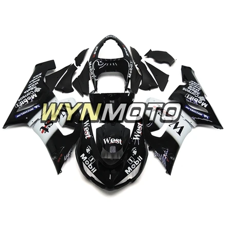 Полный обтекатели для Кавасаки ZX-6R 05-06 ZX6R 2005-2006 гг. впрыск АБС пластмасса тела комплект мотоцикла белый черный корпус рамы